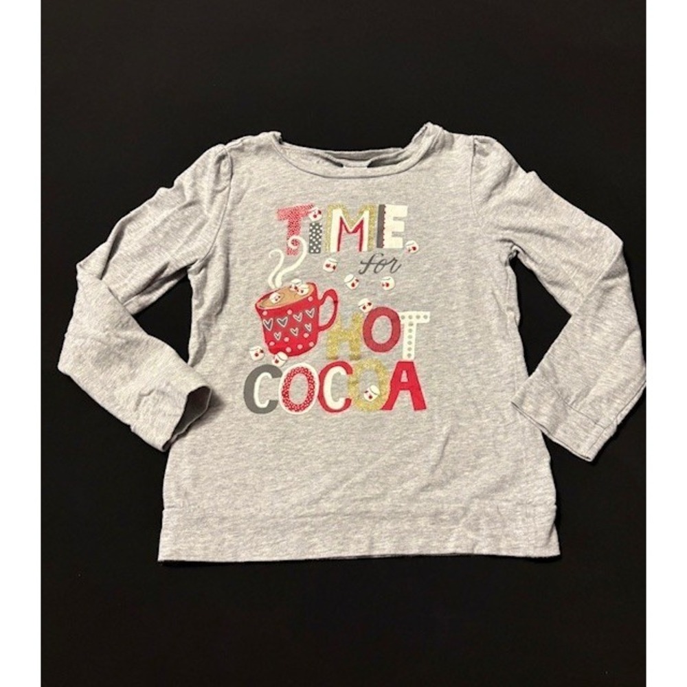 Gymboree, light gray, long sleeve, graphic print, girls size 8